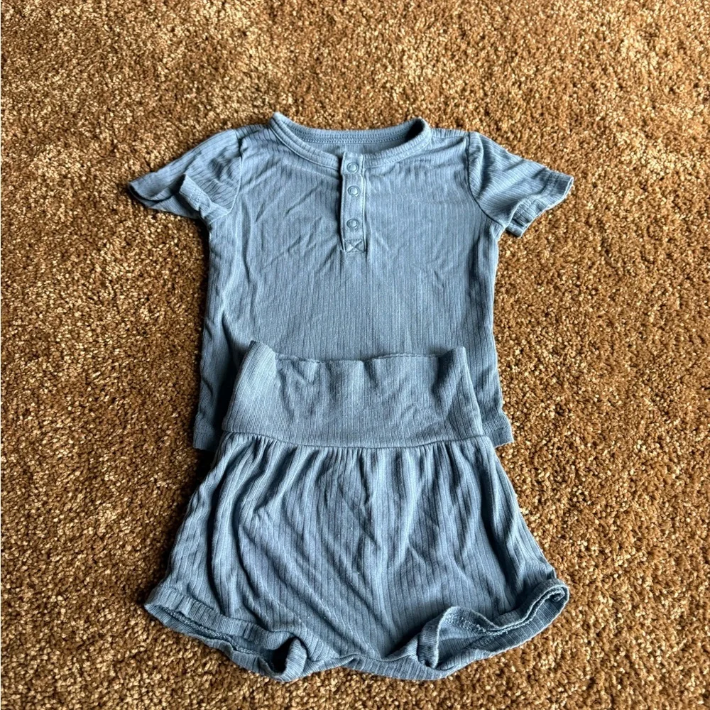 Carter's Blue Ribbed Short Sleeve - Purely Soft
